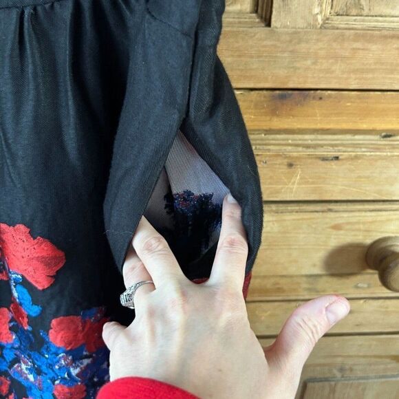 NWT‎ Frock Shop XL Black Red Sleeveless Floral Dress - Picture 8 of 14